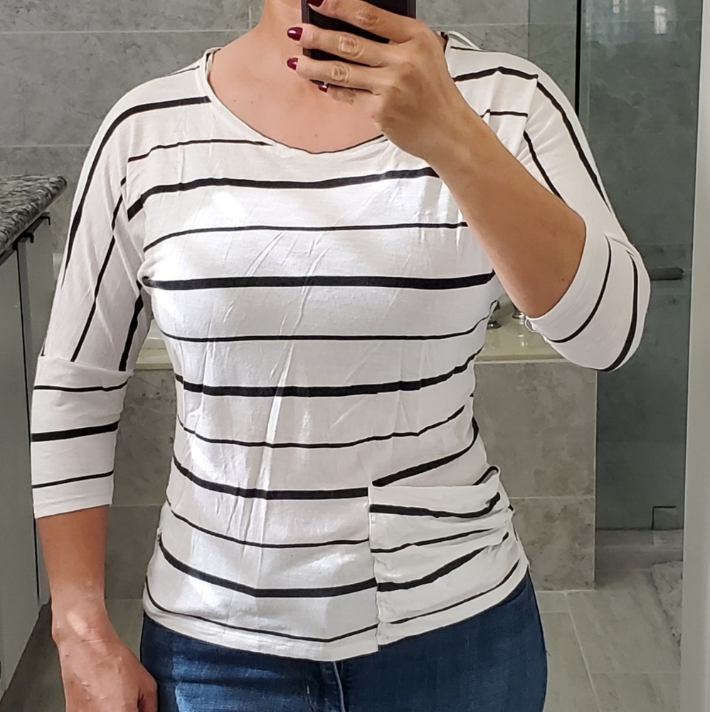 3/4 Sleeves Stripped Top